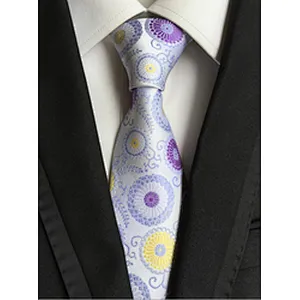 Wholesale Gravata Masculina Luxury Jacquard Silk Ties For Men Casual Necktie Stripe Cravates Homme