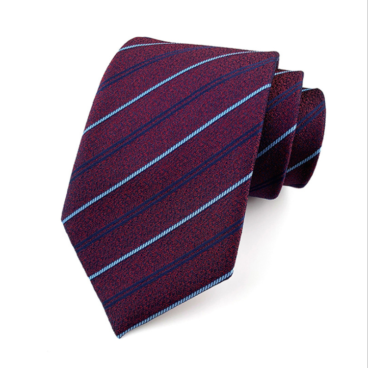 Classic Striped Neck Ties For Men Luxury Jacquard Corbatas Hombres Polyester Woven Necktie Set Gift Box Custom Logo
