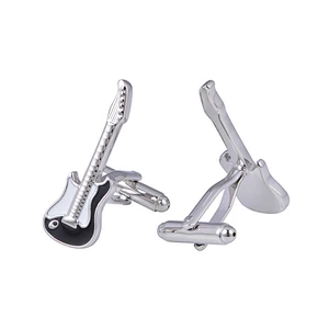Black Cufflinks Stainless Steel for Men Cuff Links or Tie Clips Steel Plating