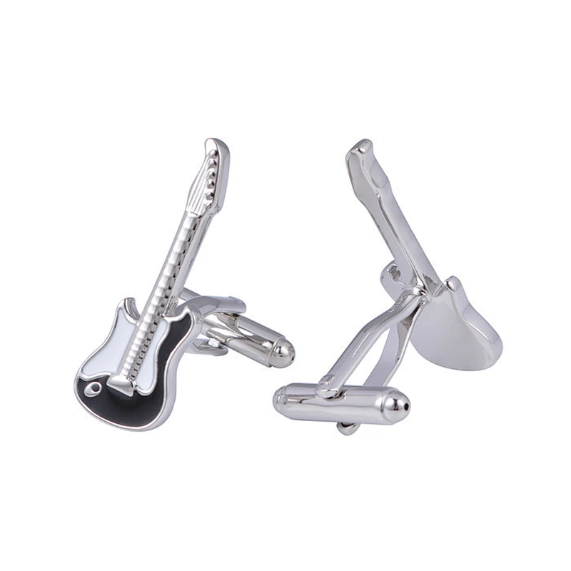 Black Cufflinks Stainless Steel for Men Cuff Links or Tie Clips Steel Plating