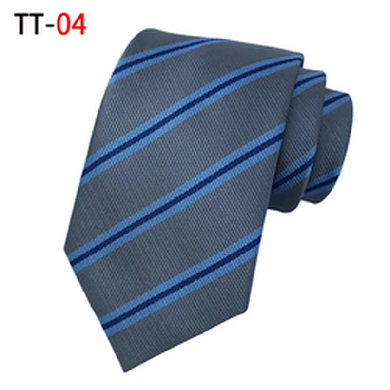 Casual Corbatas Hombres Striped Neck Ties For Men Polyester Woven Necktie Set Gift Box Custom Logo