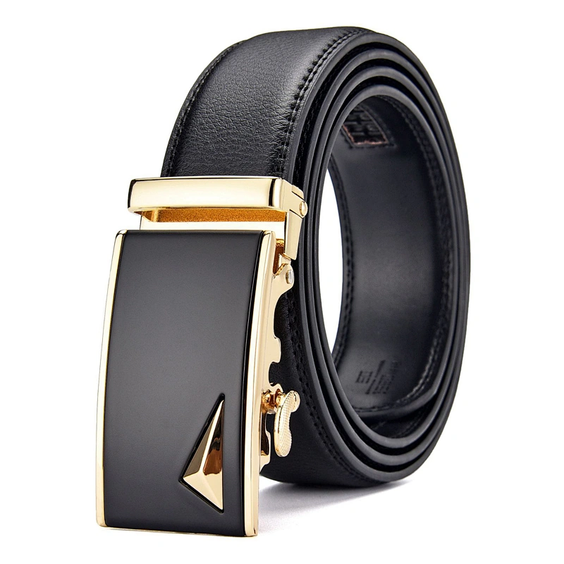 Wholesale Business Casual Adjustable Automatic Buckle Two-layer Cowhide Genuine Leather Belt for Men