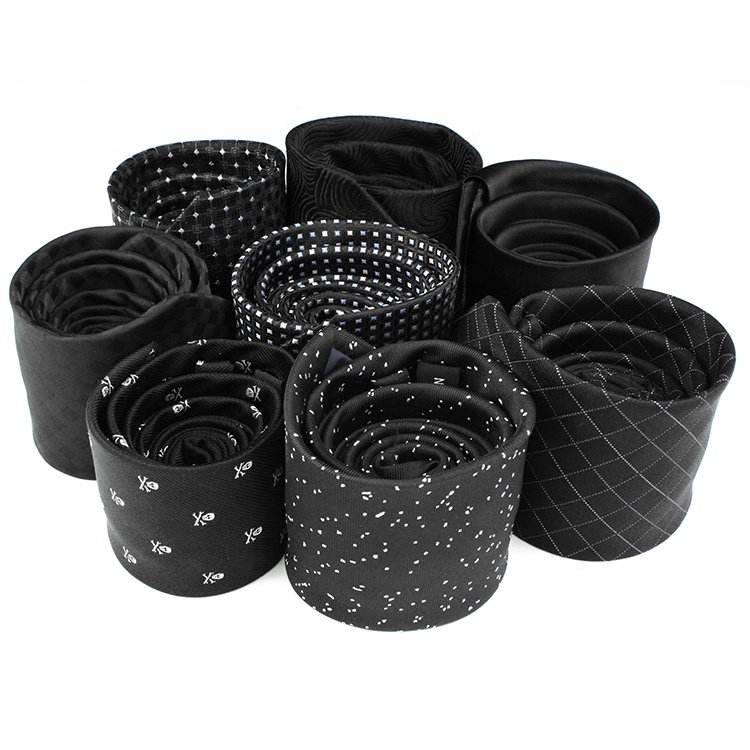 China Manufacturer High Quality Wholesale Custom Logo Black Silk Tie