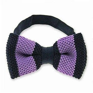 mens handmade classic stripe knitted bowtie
