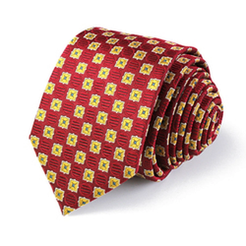 Necktie Manufacturer Sublimation Neck Tie Gift Set Boite A Cravate En Soie Red Striped Jacquard Silk Necktie For Men