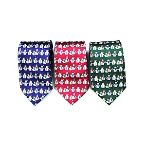 Novelty Christmas Tie Fashion Snowman Holiday Necktie For Festival Party