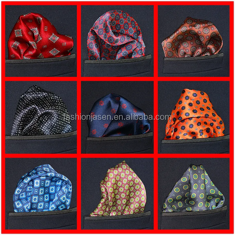 High Quality Men's Suit Hanky Men 100% Polyester Cotton Custom Logo Printed Adults