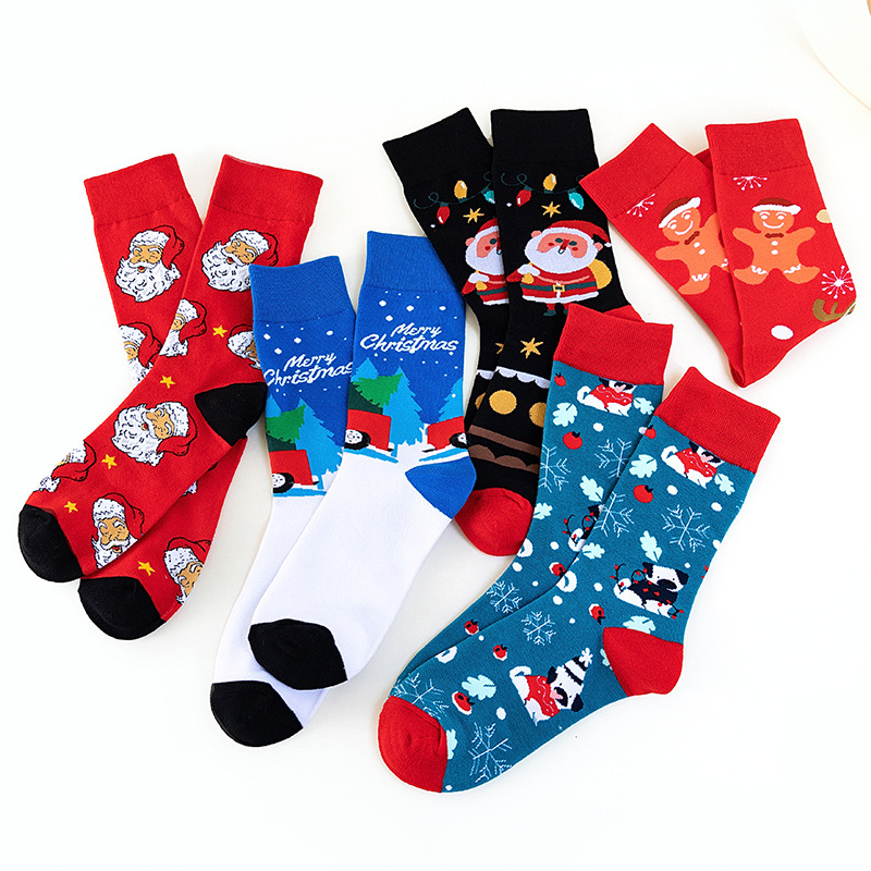 Wholesale Women Christmas socks Snowman Santa cartoon socks Unisex European and American style Christmas socks