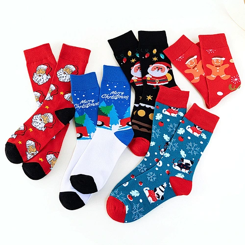 Wholesale Women Christmas socks Snowman Santa cartoon socks Unisex European and American style Christmas socks