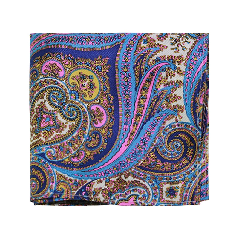 Wholesale digital Printing paisley pattern silk Pocket Squares