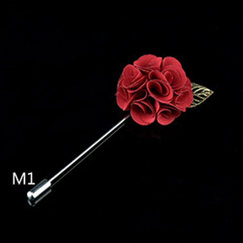 Custom flower boutonniere wedding Fashion womens brooch flower pin Wholesale flower lapel pins mens suit