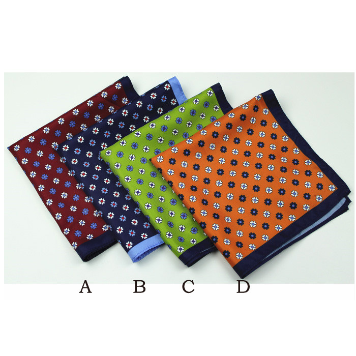 100% Silk Printing Pocketsquare Durable Factory Handkerchief Men 100% Microfiber Custom Logo Gift Box