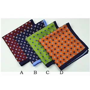 100% Silk Printing Pocketsquare Durable Factory Handkerchief Men 100% Microfiber Custom Logo Gift Box