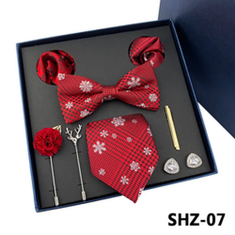 Luxury Men Ties and Hanky Set Paisley Men Handkerchief in Gift Box Polyester Tie Pocket Square and Cufflinks Set