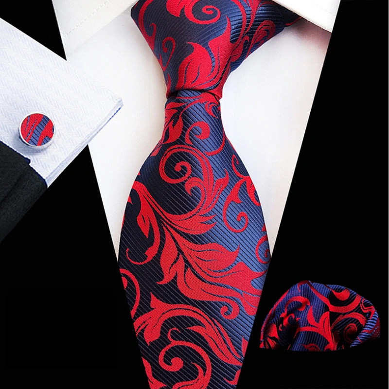 Paisley Neckties With Pocket Squares Luxury Men Ties and Hanky Set Custom Tie Pocket Square and Cufflink Set