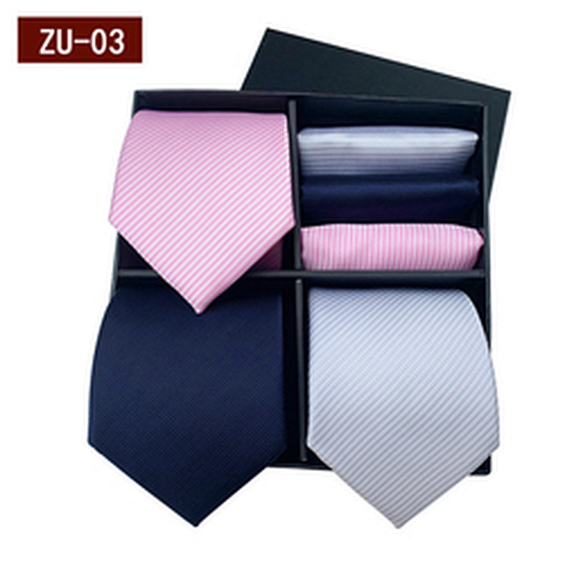 Fashion Gravata Masculina Luxury Jacquard Mens Ties Silk Box Set Custom Necktie Set Gift Box With Logo