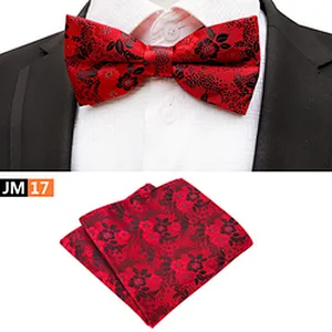 Casual Pocket Squares for Men Floral Men Bow Tie Sets Handkerchief Set Custom Mens Bow Ties and Hanky Sets