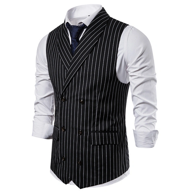 Formal Men's Vests & Waistcoats Suits Smart Casual Cotton Chalecos Hombre Striped Men's Innerwear Vest