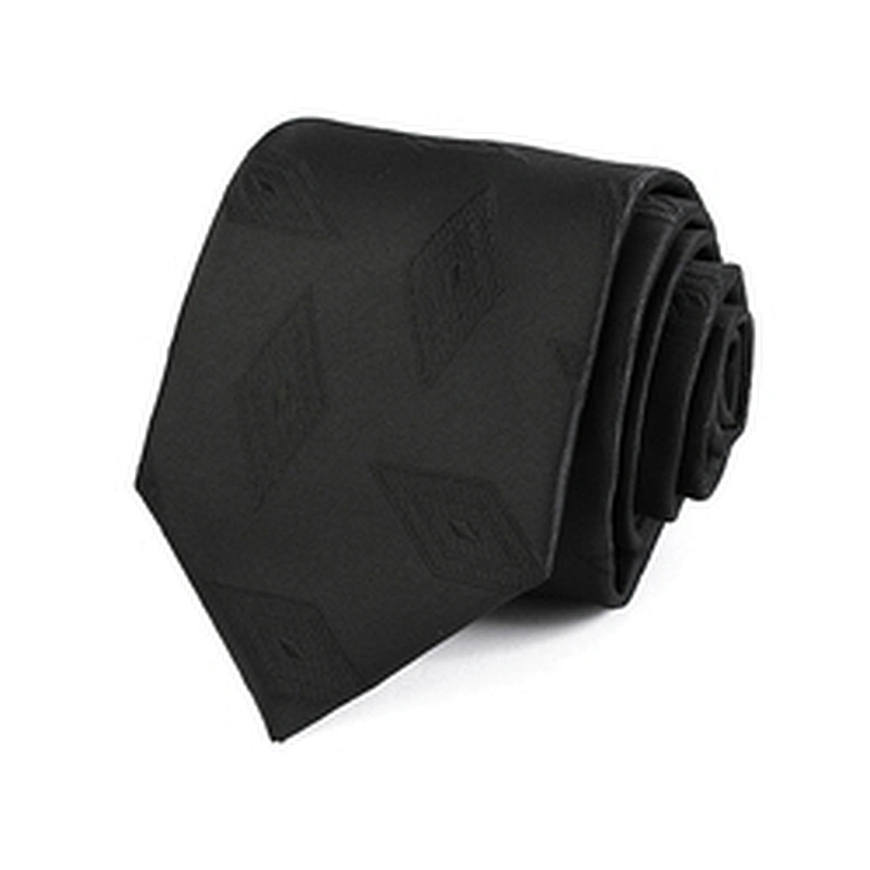 Fashion Custom Logo Business Mens Black Silk Neck Ties For Men