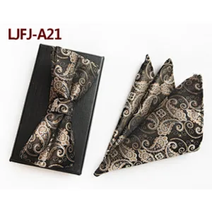 Custom Pocket Squares for Men Casual Mens Bow Ties and Hanky Sets Grid Men Bow Tie Sets Handkerchief Set