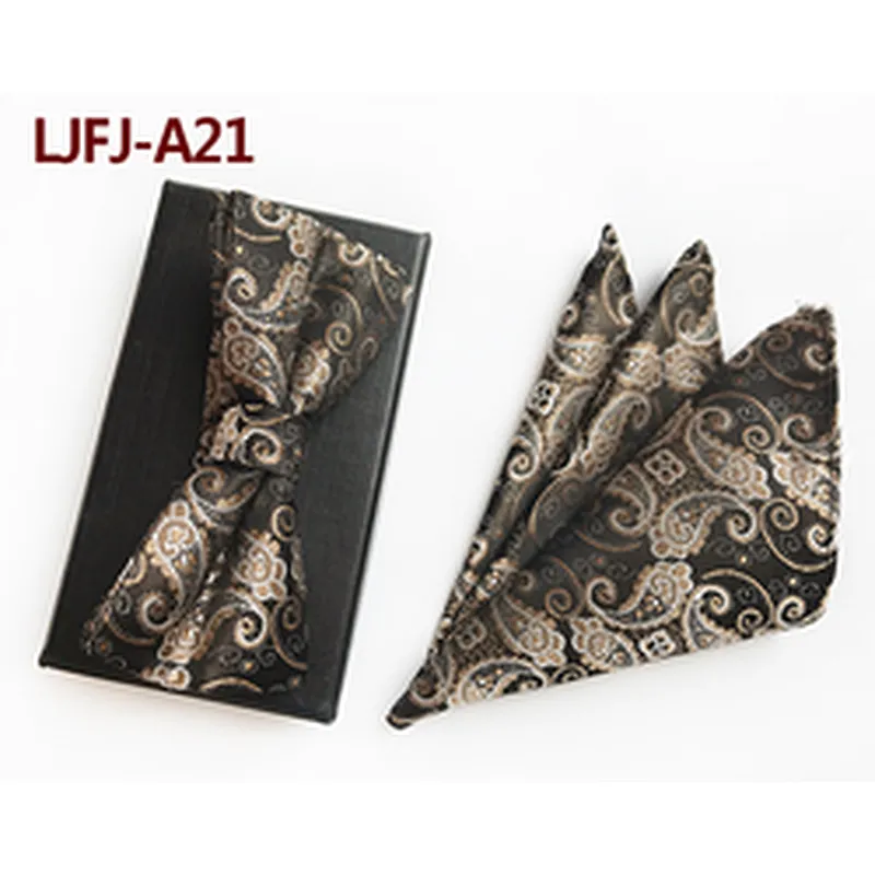 Custom Pocket Squares for Men Casual Mens Bow Ties and Hanky Sets Grid Men Bow Tie Sets Handkerchief Set