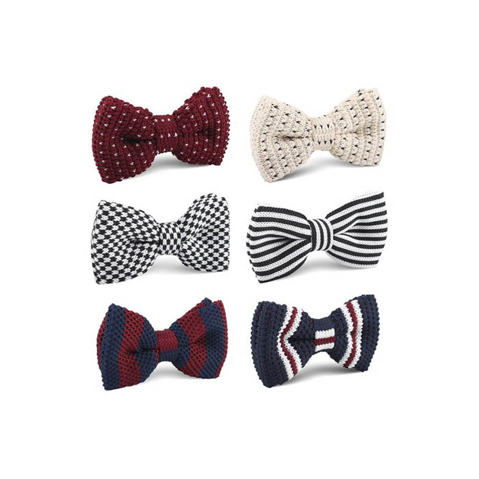 Fashion High Quality Mens Silk Knitted Bow Tie Men Male Custom Designs Embroidered Colorful Dobby
