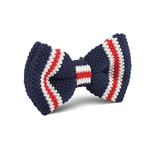 100 silk handmade knitted striped bow ties
