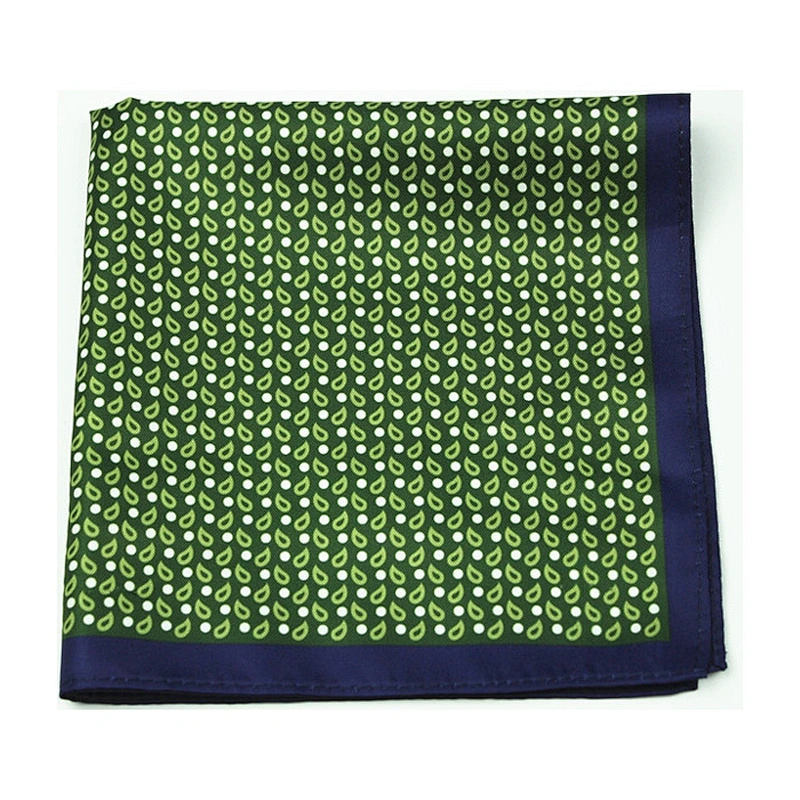 cheap hot sale print hanky blue paisley fabric with border DPS5420