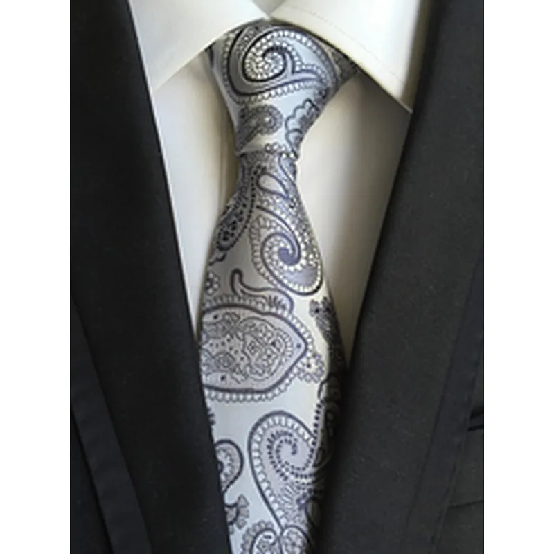 Custom Neckties Men Luxury Jacquard Cravate Homme Polyester Paisley Silk Ties
