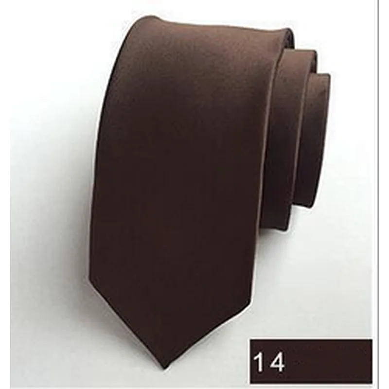 Wholesale Ties Men Custom Logo Classic Plain Slim Polyester Woven Solid color Necktie