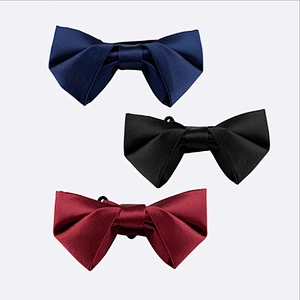 Classic Solid Self Tie Bow Ties For Men Custom Polyester Noeud Papillon Mariage Plain Kids Bow Ties With Gift Box