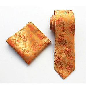 Casual Floral Neckties with Pocket Square Grid Ensemble Cravate Mouchoirs Custom Men Ties and Hanky Set