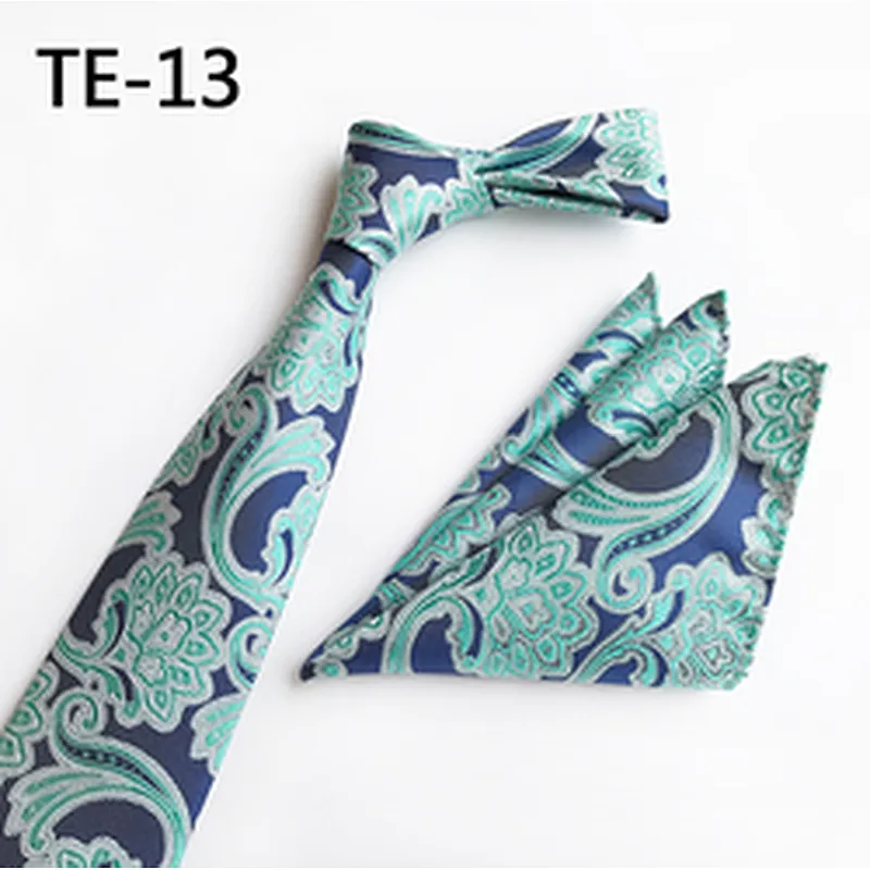 Fashion Men Ties and Hanky Set Custom Paisley Neckties with Pocket Square Casual Ensemble Cravate Mouchoirs