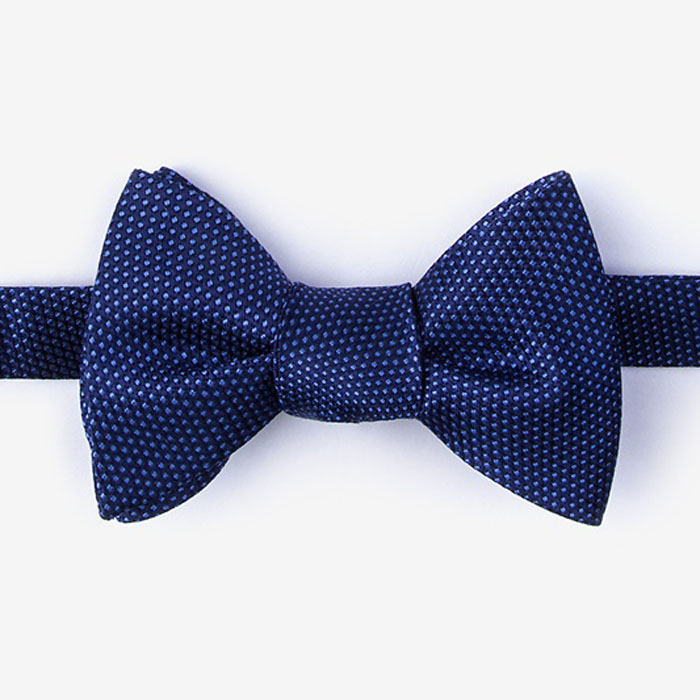 customized fashion dark blue self tie bow tie for men