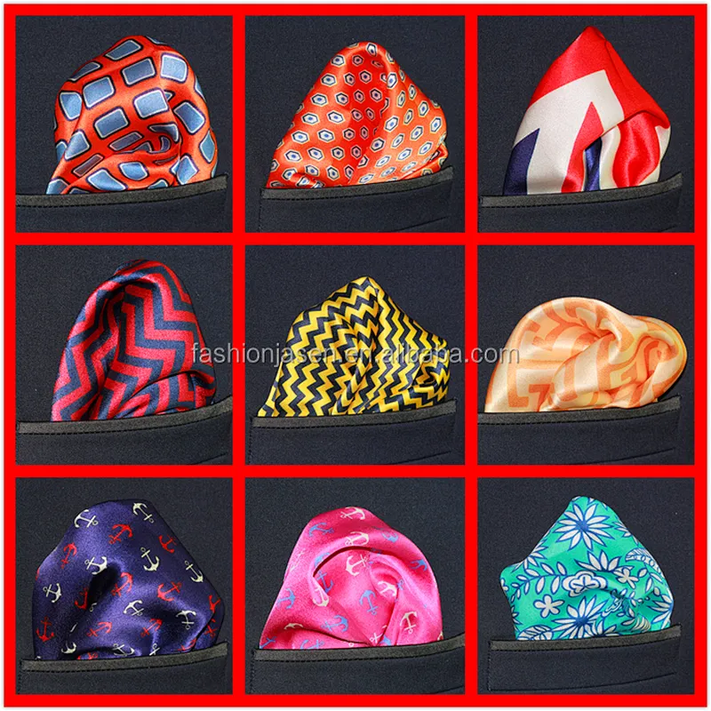 Wholesale Men Printed Pocket Handkerchief Poly Silk Wool Cotton OEM ODM Pocket Square 100% Cotton Custom Digital Printing Adults