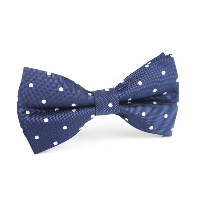 popular polyester universal navy blue dots bowties