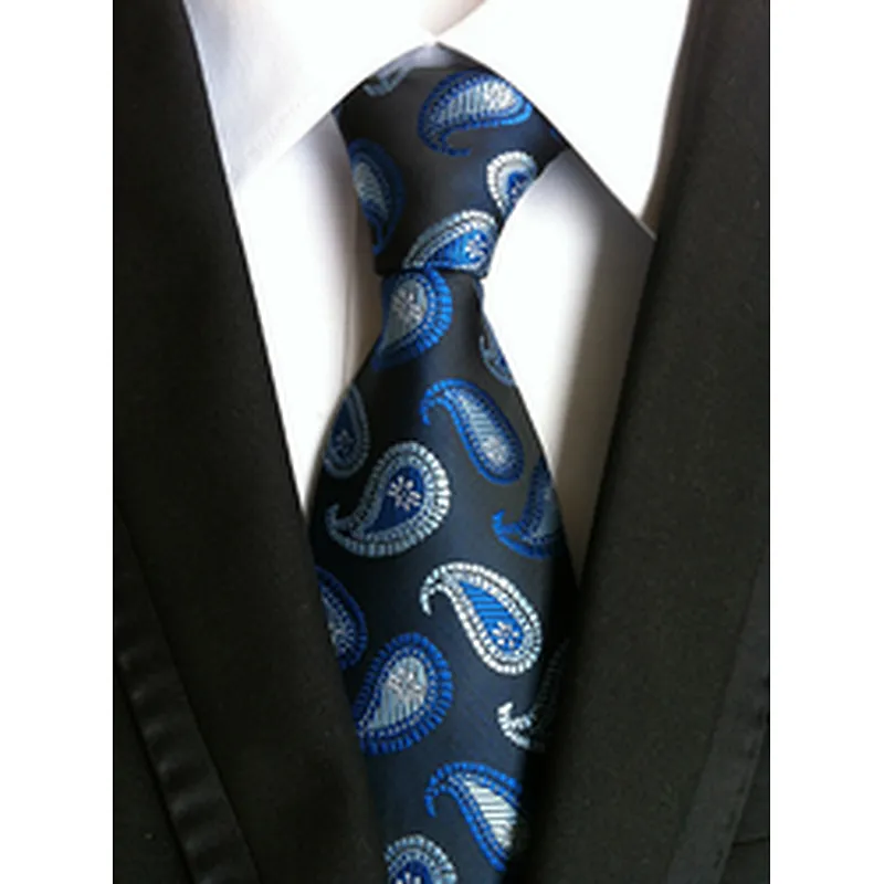 Wholesale Silk Neckties Men Luxury Paisley Silk Ties Jacquard Woven Polyester Cravate Homme