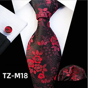 Luxury Neckties With Pocket Squares Casual Ties For Men Italian Wholesale Men Ties And Hanky Cufflinks Set