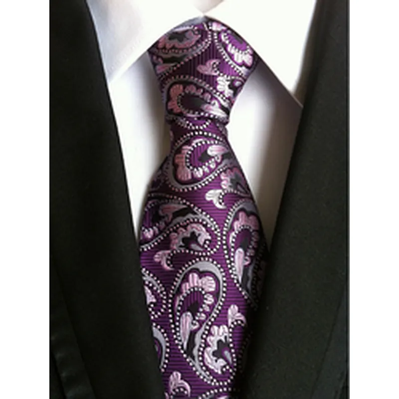 Wholesale Business Silk Ties Formal Stripe Silk Neckties Men Polyester Jacquard Woven Cravate Homme