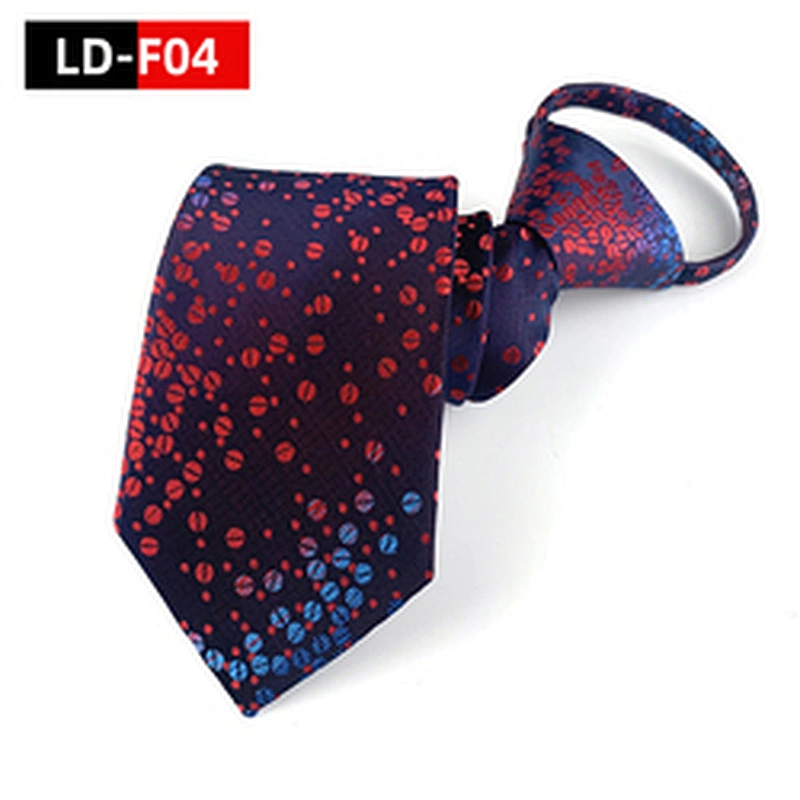 Custom Boys Zipper Ties Novel Polyester Jacquard Woven Zipper Tie Fashionable Lattice Zipper Ties For Men