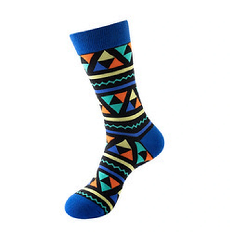 wholesale geometric pattern fashion socks Amazon hot sale socks men and women personality trend socks cotton stockings