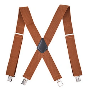 Wholesale 5cm width solid color Adjustable 4 Clip X-Back Heavy Duty Clip Mens Suspenders Elastic Pants Braces