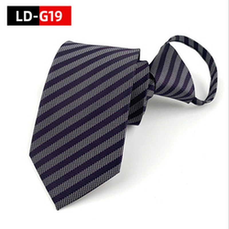 Wholesale Neck Tie Lazy Adjustable Elastic Fashionable No Tie Zipper Slim Ties For Men Jacquard Necktie With Zipper