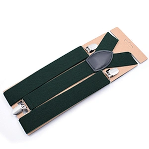 custom Adult 3 clip strap Y-type solid color boys suspenders strap clip