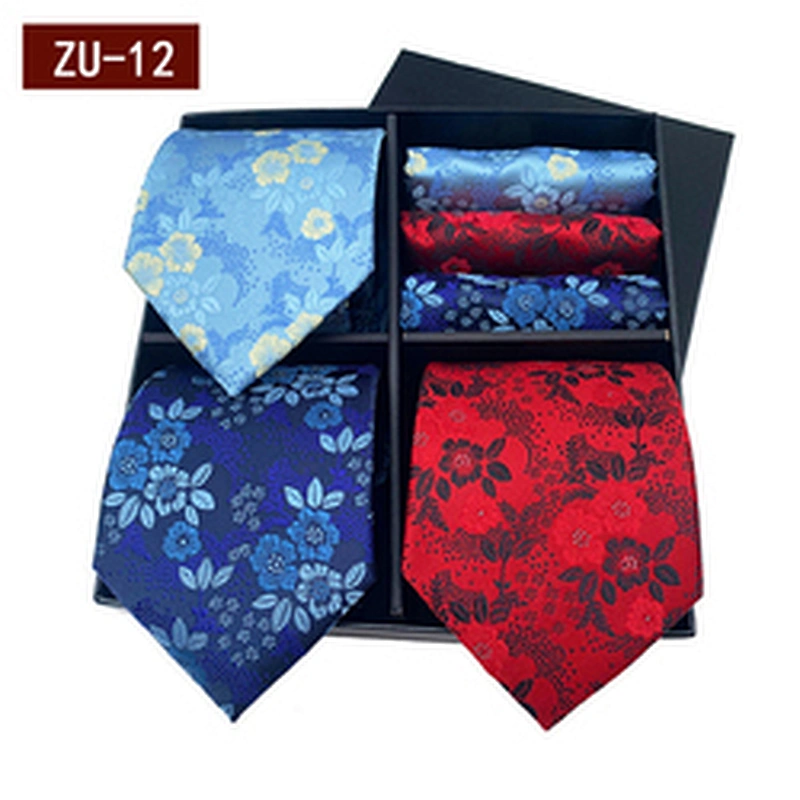 Fashion Luxury Gravata Masculina High Quality Men Ties Custom Mens Ties Silk Box Set Jacquard Necktie Set Gift Box With Logo