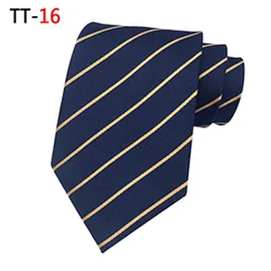 Casual Corbatas Hombres Striped Neck Ties For Men Polyester Woven Necktie Set Gift Box Custom Logo
