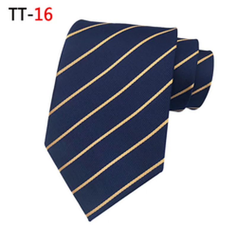 Casual Corbatas Hombres Striped Neck Ties For Men Polyester Woven Necktie Set Gift Box Custom Logo