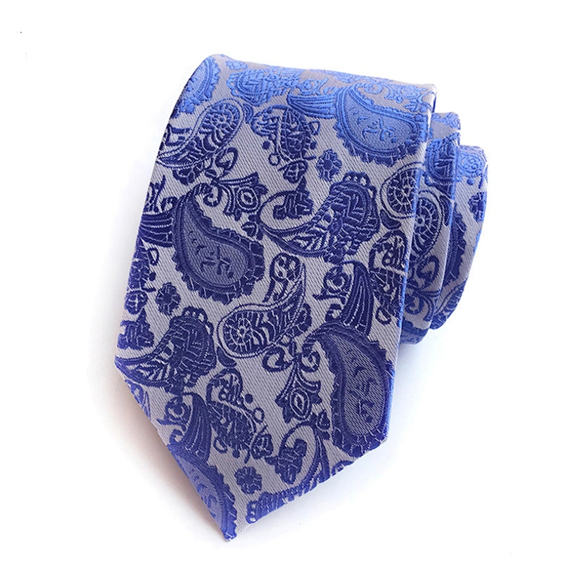 Custom Neckties Men Jacquard Woven Casual Cravate Pour Homme Polyester Paisley Neck Ties For Men