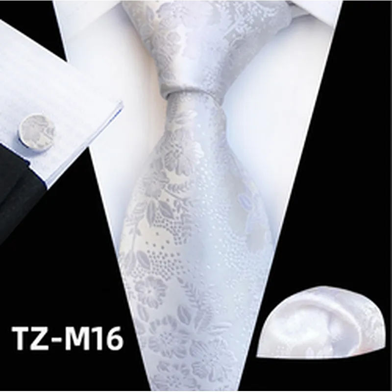 Wholesale Men Ties And Hanky Cufflinks Set Luxury Neckties With Pocket Squares Casual Ties For Men Italian