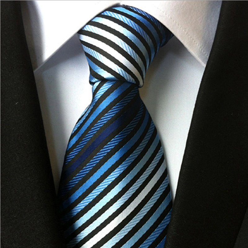 Wholesale Gravata Masculina Luxury Jacquard Woven Mens Neck Tie Set Stripe Ties For Men Italian